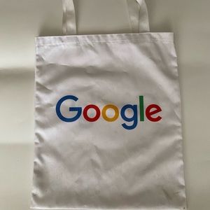 White google tote bag